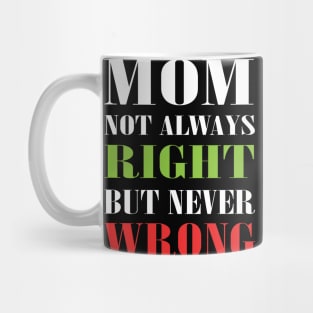 Mom Not Always Right But Never Wrong Mother Knows Best Funny Mug